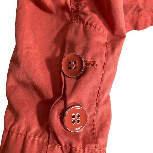 Chicos Jacket Womens Size 2 (Large) Orange Utility Lightweight Trucker Pockets - Picture 7 of 12